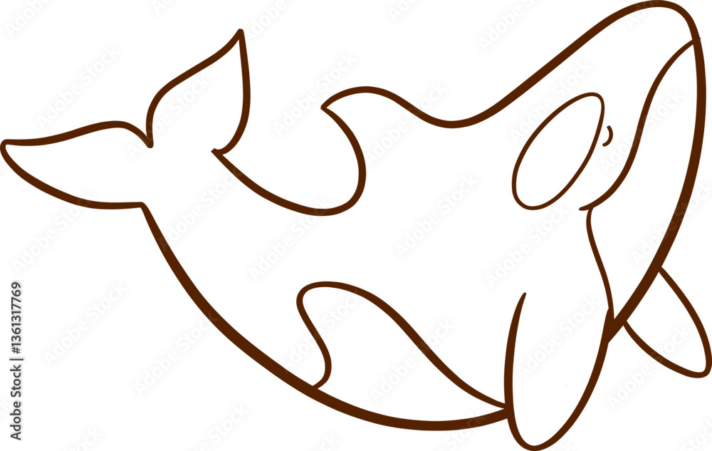 Obraz premium doodle whale, Hand drawn sketch vector illustration of whales . Sperm whale, humpback whale, beluga, orca. Monochrome ink drawing, imitation of engraving., Hand-Drawn Doodle cute Whale 