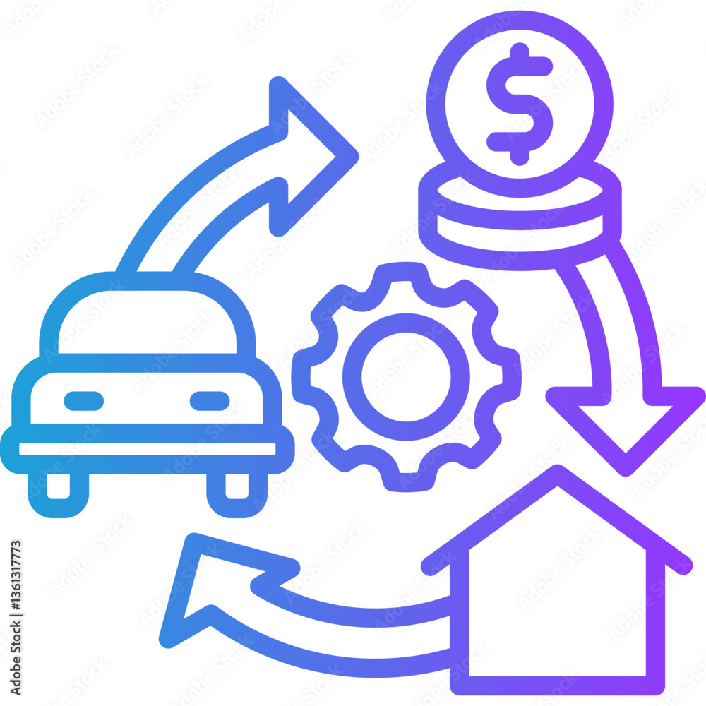 Strategy line gradient icon Strategy line gradient icon
