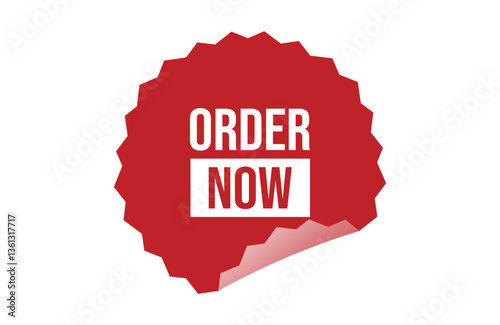 Order now red ribbon label banner.