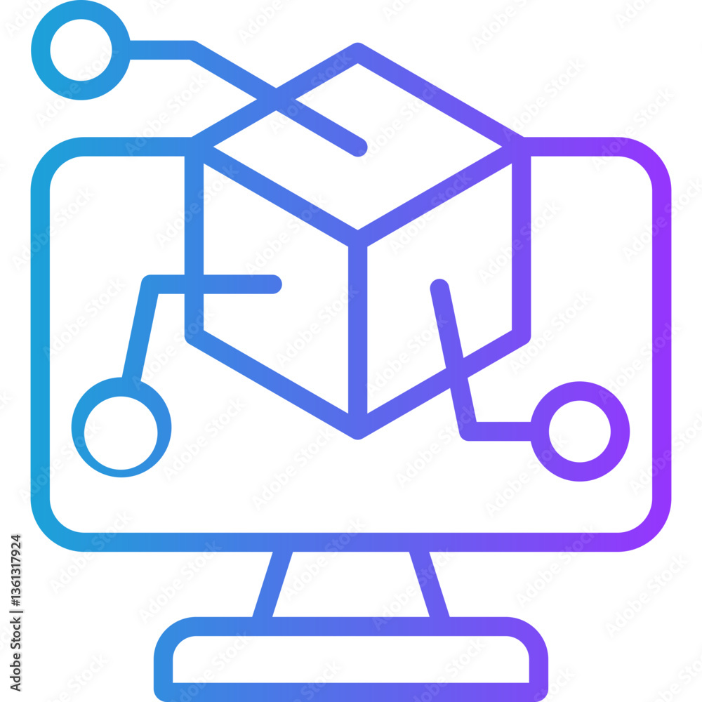 Modeling line gradient icon Modeling line gradient icon