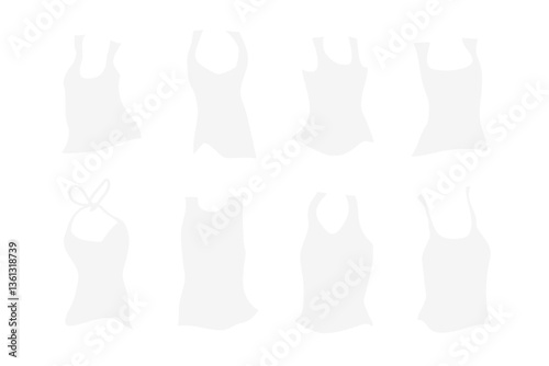 タンクトップ　ファッション　イラスト素材セット