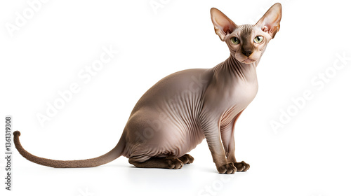 pixiebob  cat on white background
