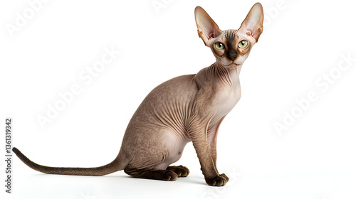 pixiebob  cat on white background