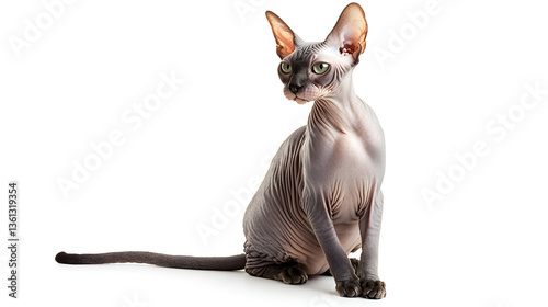 pixiebob  cat on white background