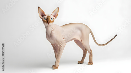 pixiebob  cat on white background