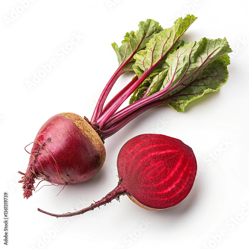 Raw beetroot isolated on neutral background