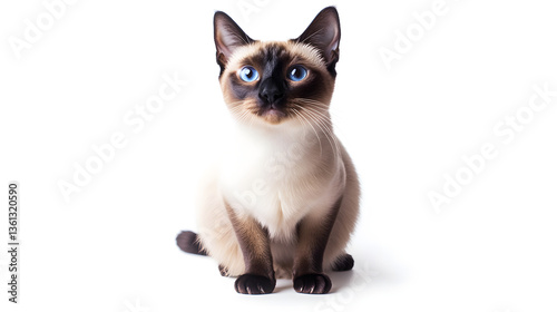tongkinese cat on white background