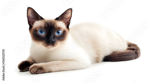 tongkinese cat on white background