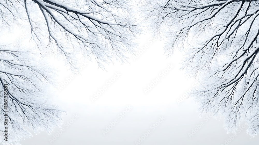 Obraz premium Winter Branches in a Frosty Dawn: A Nature Photograph AI Generated