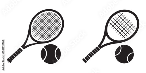Illustration of tennis racket and ball in a fun and active sports setting