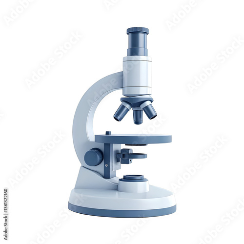 Modern Microscope on Black Background.