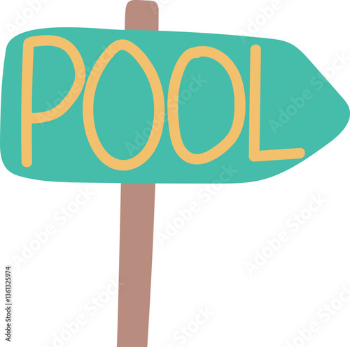 Pool sign board illustration