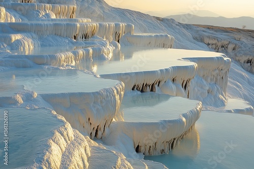 Ethereal Mineral Cascades of Pamukkale, Turkey’s Natural Wonder photo