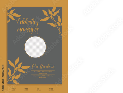 Funeral Program Flyer Design Template vector