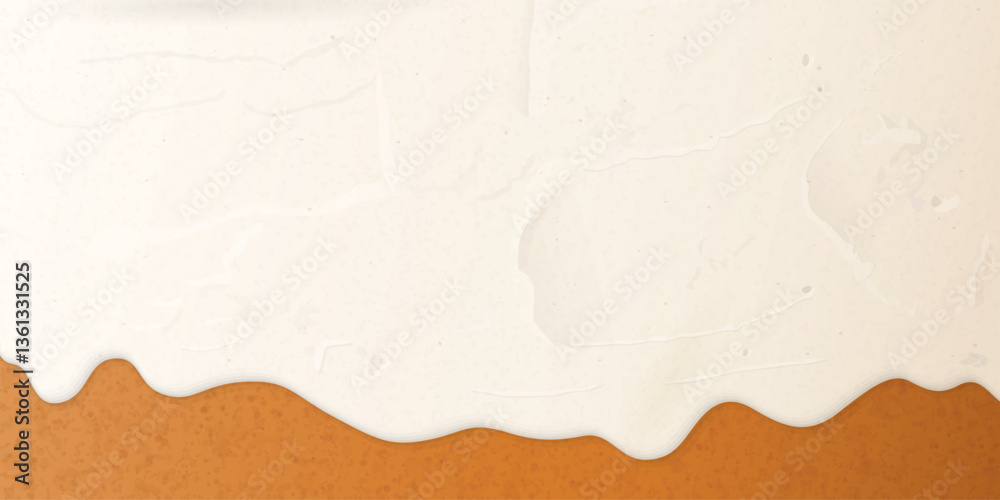 Melted cream cheese pouring on crisp and crumble biscuit texture graphic illustration have blank space. Cheesecake background.