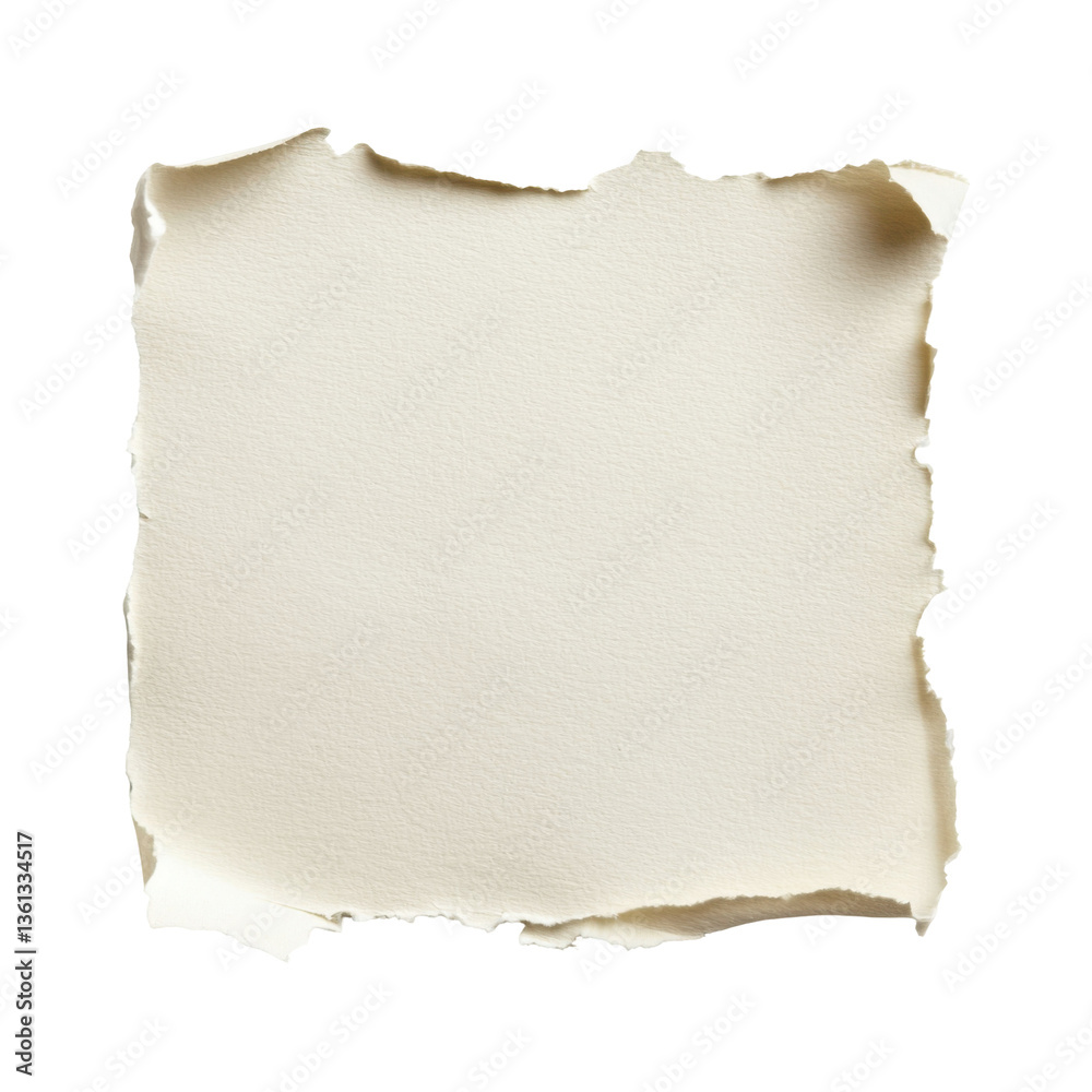 Fototapeta premium Torn paper with grunge texture on white background.
