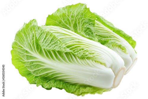 Lettuce with green leaves isolated on white background.