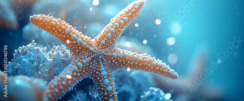 Orange Starfish Underwater Aquarium