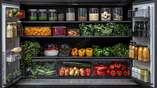 Organized Grocery Fridge Interior