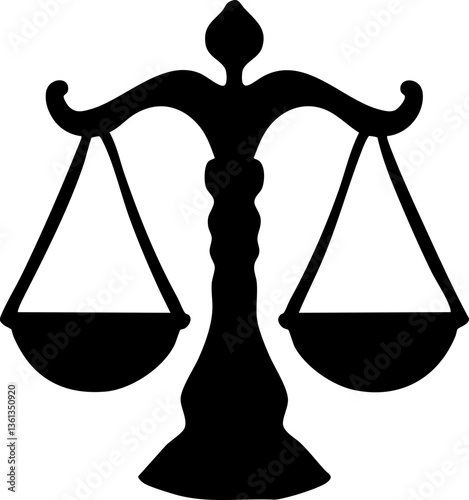 Scales of Justice Icon Set - Legal Balance Symbol Vector Svg Icon