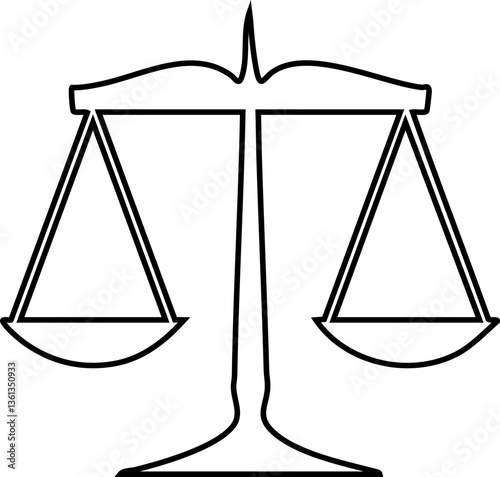 Scales of Justice Icon Set - Legal Balance Symbol Vector Outline Svg Icon