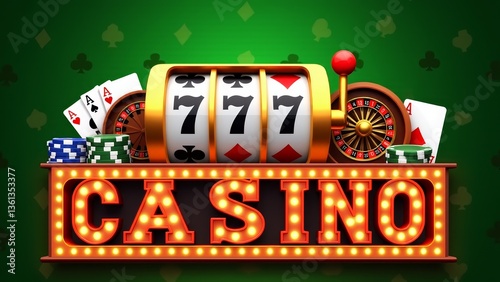 Wallpaper Mural Casino Slot Machine With Casino Sign Torontodigital.ca