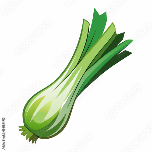 Leek vegetable isolated vector