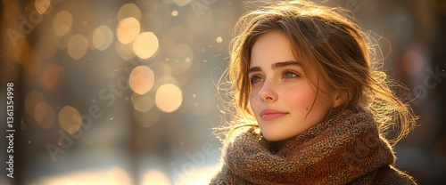 Outdoors Winter Woman in Scarf