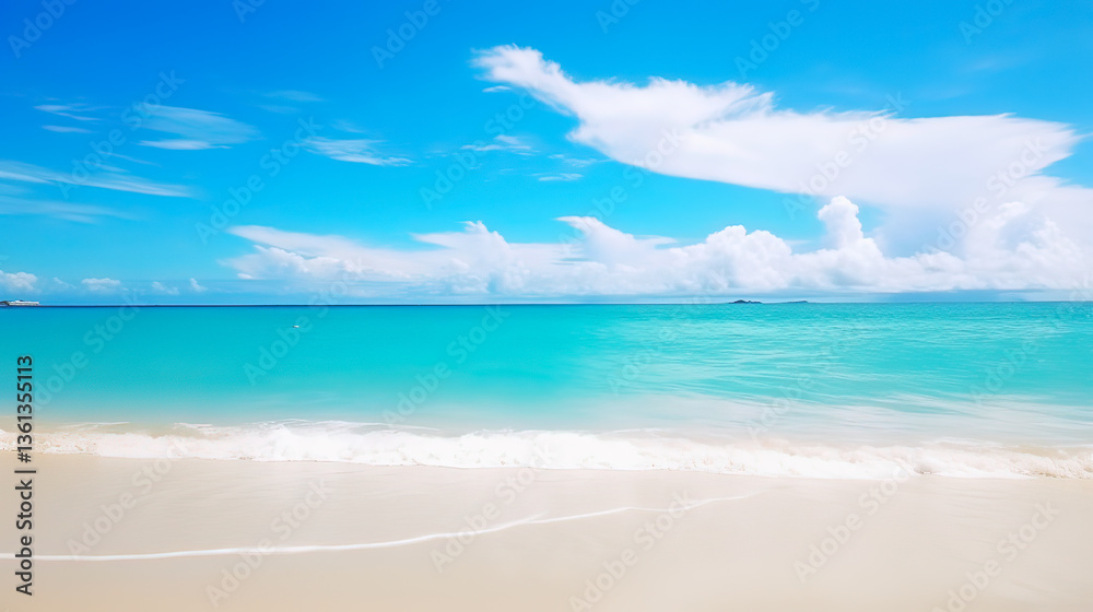 custom made wallpaper toronto digitalturquoise and clear sea with smooth sand on beach wave under blue sky white cloud on summer vacation holiday