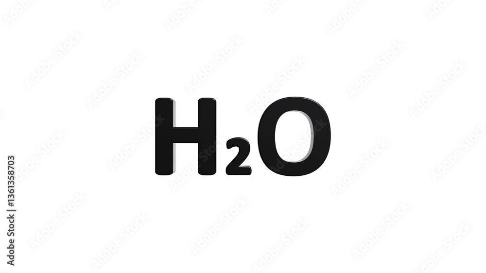 3D H2o text animation . Water molecular structure animation . 3D H2o text animation . Water molecular structure animation .