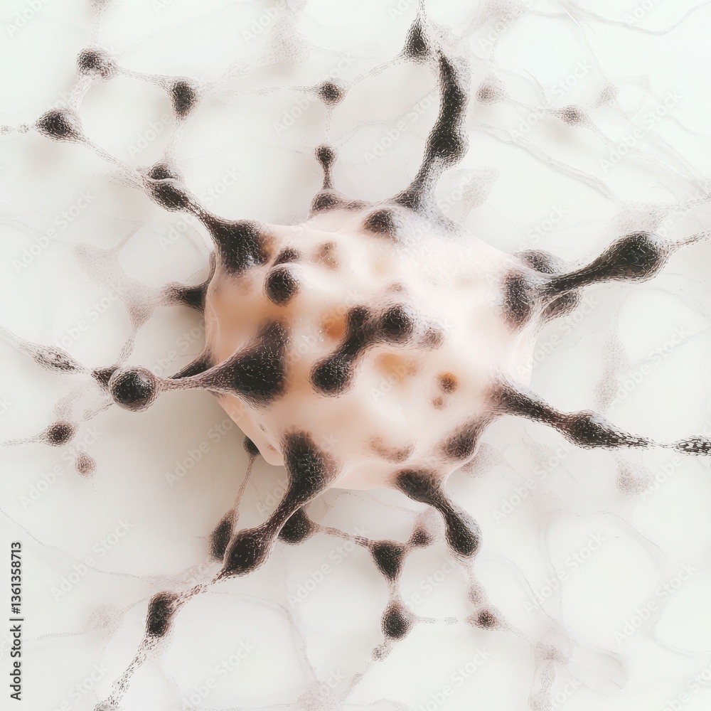Fototapeta premium 3D Model of a Microtubule Network: Visualizing Cellular Structure and Function in Detail