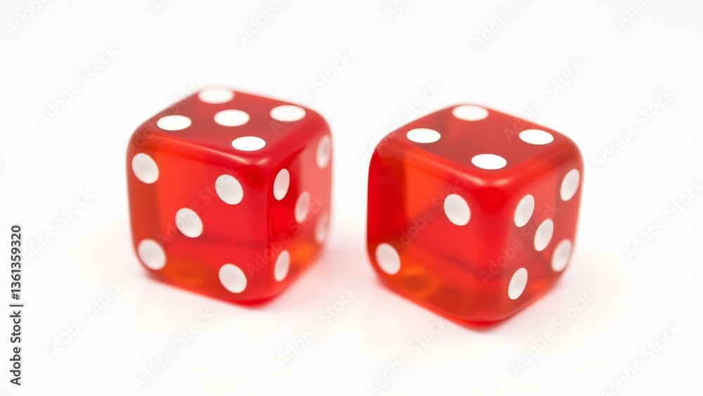 Two Red Dice Showing Lucky Sevens Two Red Dice Showing Lucky Sevens