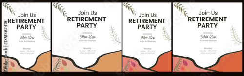 Retirement Flyer Design Template . Happy retirement party invitation flyer design.square banner, and a4 poster, Retirement flyer template. Happy retirement party flyer design.