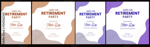 Retirement Flyer Design Template . Happy retirement party invitation flyer design.square banner, and a4 poster, Retirement flyer template. Happy retirement party flyer design.