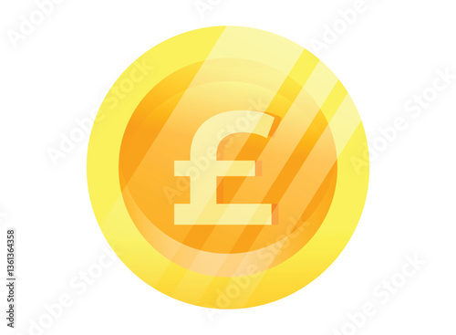 Illustration of an Realistic Coin Money Poundsterling