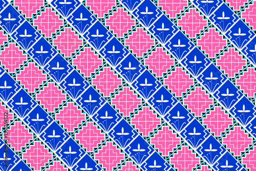Hmong handmade pattern background. colorful clothing by hand.