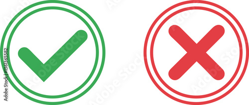 Tick and cross vector illustration