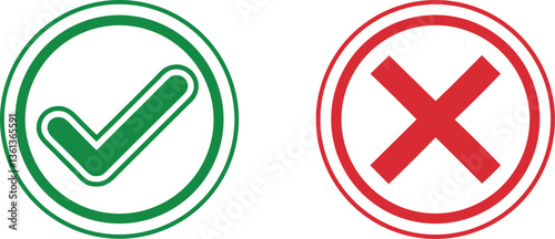 Tick and cross vector illustration