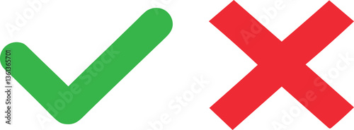 Tick and cross vector illustration