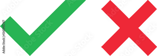 Tick and cross vector illustration