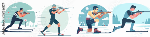 vector collection of a male shooter athlete