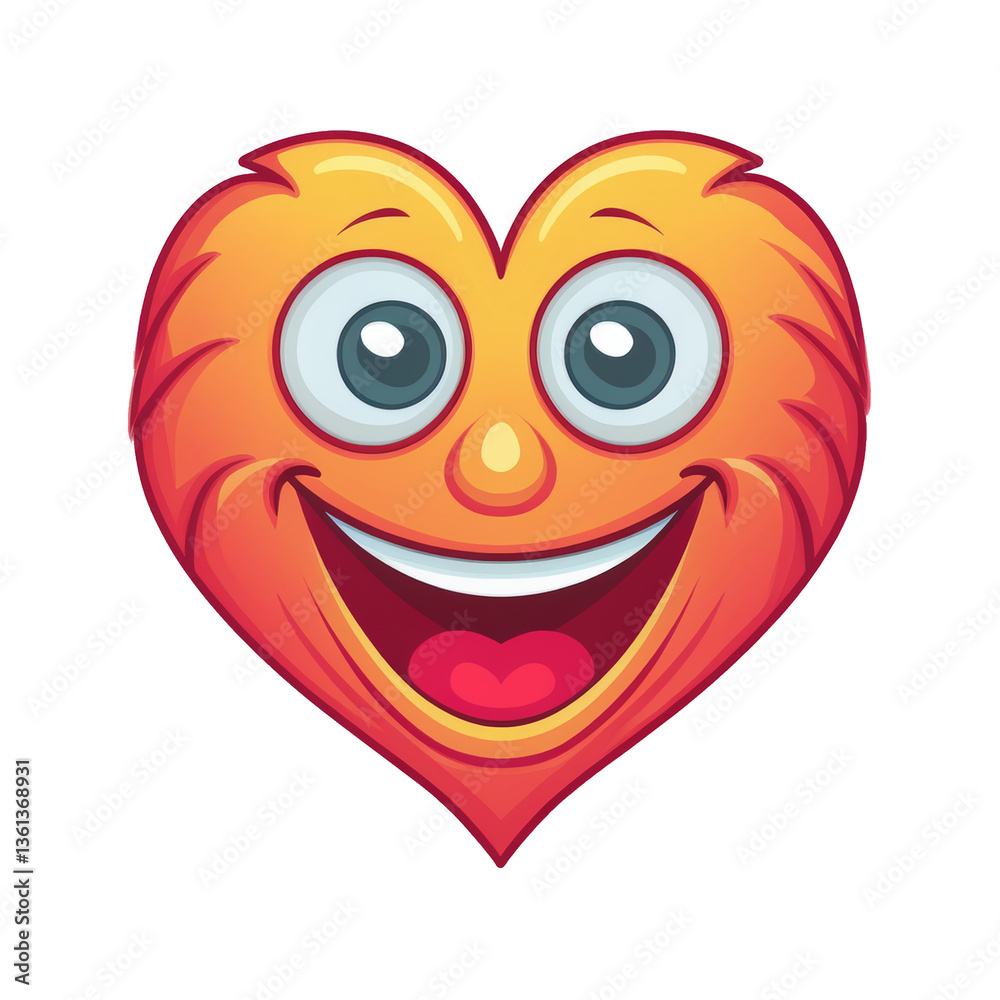 Obraz premium Heart emoji with crazy face on transparent png background