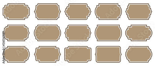Set of ornamental label vintage frames, form and shape. Vector emblem decorative card, ornate luxury design tag, Vector-eps 10