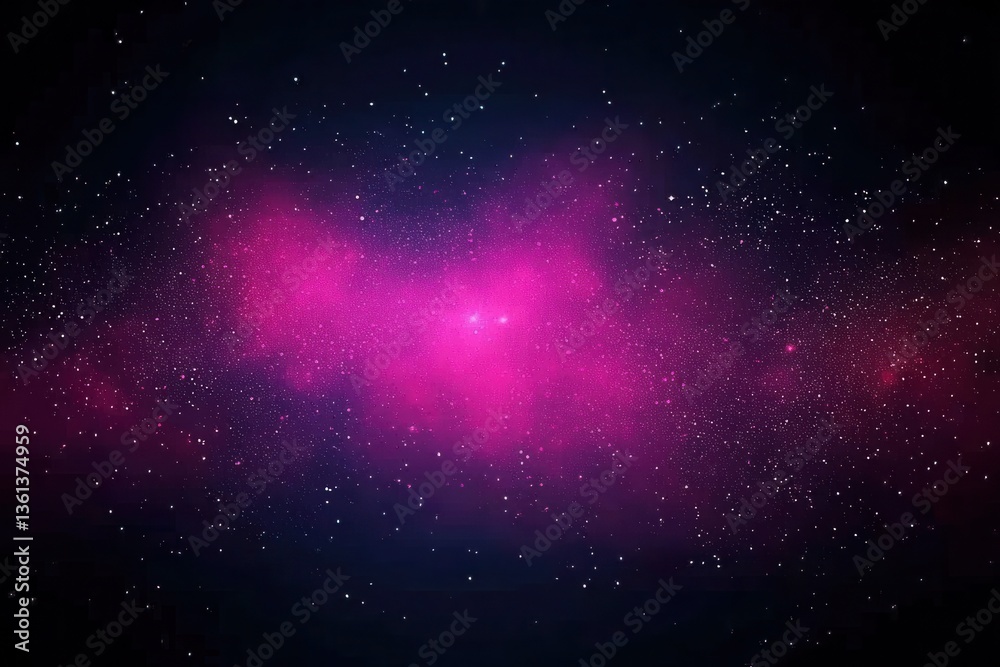 Fototapeta premium Vibrant Pink Nebula in Deep Space with Stars and Cosmic Dust