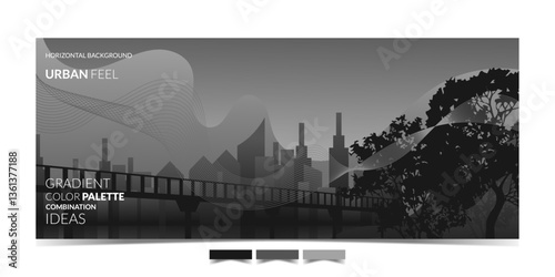 BACKGROUND 525 WITH MODERN ABSTRACT CITY LANDSCAPE FOR BRAND IDENTITY, PRESENTATION AND A LOT OF DESIGN NEEDS