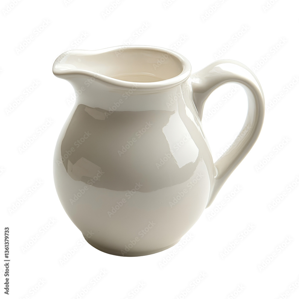 Elegant cream jug isolated on a clean background for culinary use or decorative purposes, Milk or cream jug isolated Elegant cream jug isolated on a clean background for culinary use or decorative purposes, Milk or cream jug isolated