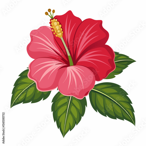 High-quality hibiscus vector for digital and print use, perfect for designs, logos, and decor.