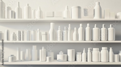 Clean and Minimalist Shelving Unit By Generated AI