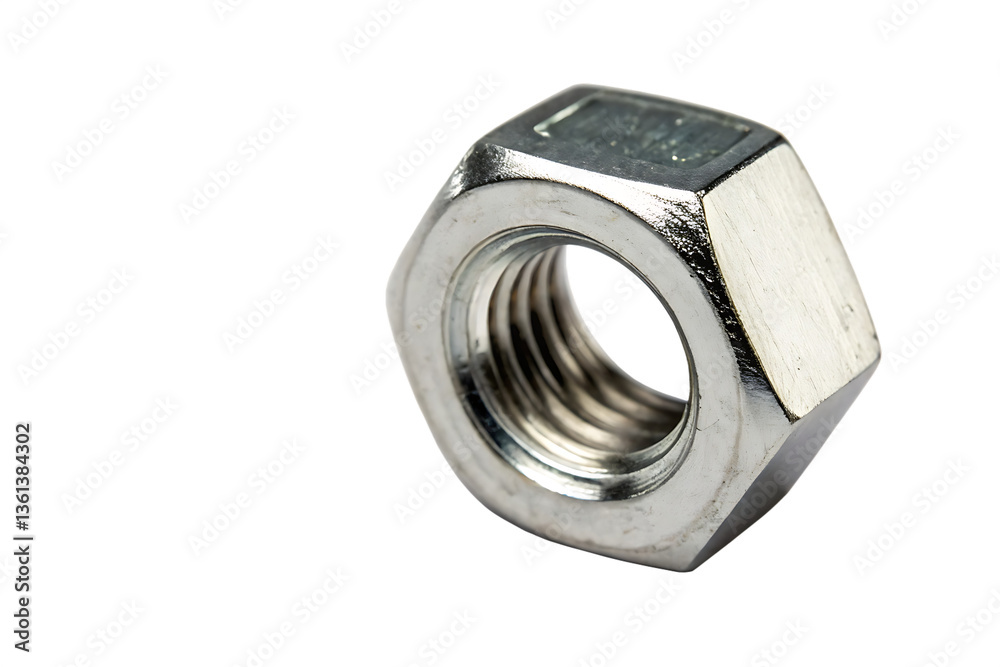 hex nut isolated on white background, PNG. hex nut isolated on white background, PNG.