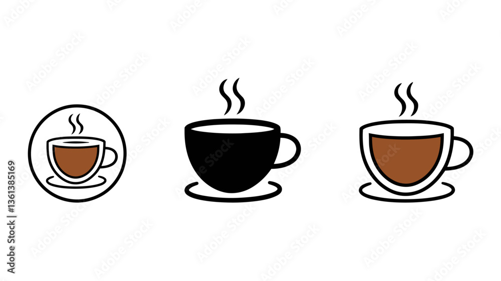 Stylish Coffee Cup Icons for Beverage, Café, and Food Apps. These minimalistic and modern designs work perfectly for beverage-related apps, online food ordering systems, and coffee shop brands Stylish Coffee Cup Icons for Beverage, Café, and Food Apps. These minimalistic and modern designs work perfectly for beverage-related apps, online food ordering systems, and coffee shop brands